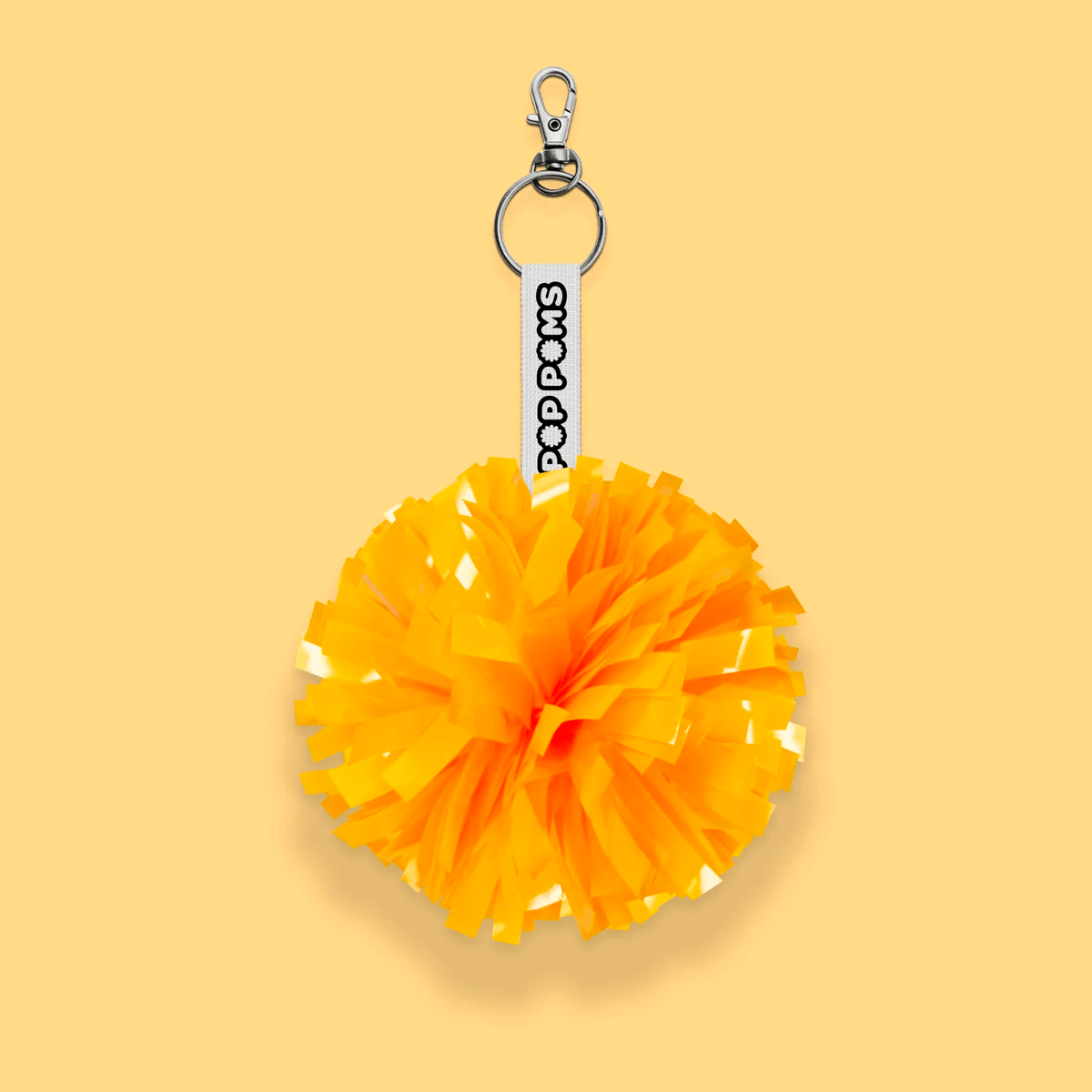 Pineapple yellow metallic pom pom avaimenperä
