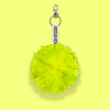 Neon Yellow Metallic pom pom avaimenperä