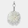 Arctic White Metallic pom pom avaimenperä
