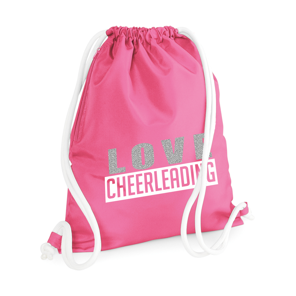 Paksunyörinen LOVE CHEERLEADING treenipussi