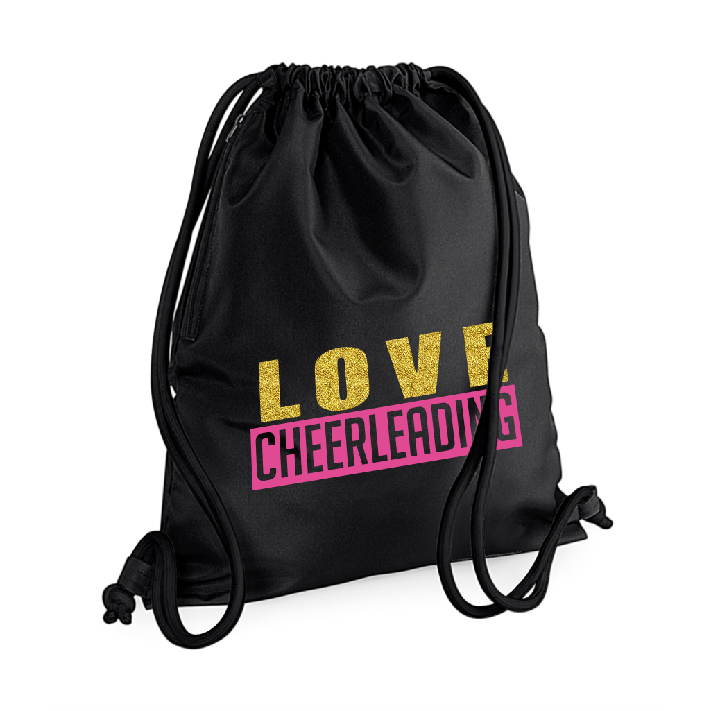 Paksunyörinen LOVE CHEERLEADING treenipussi