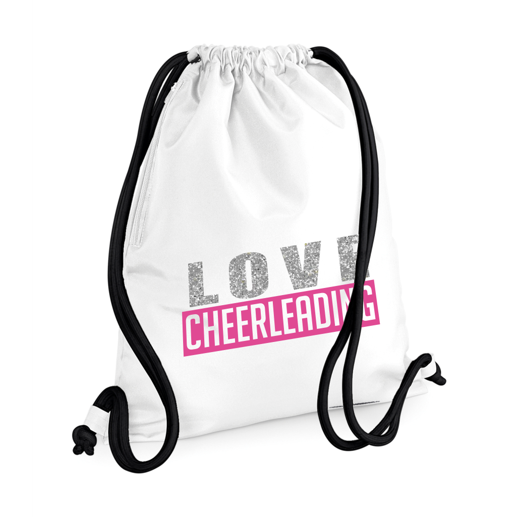 Paksunyörinen LOVE CHEERLEADING treenipussi